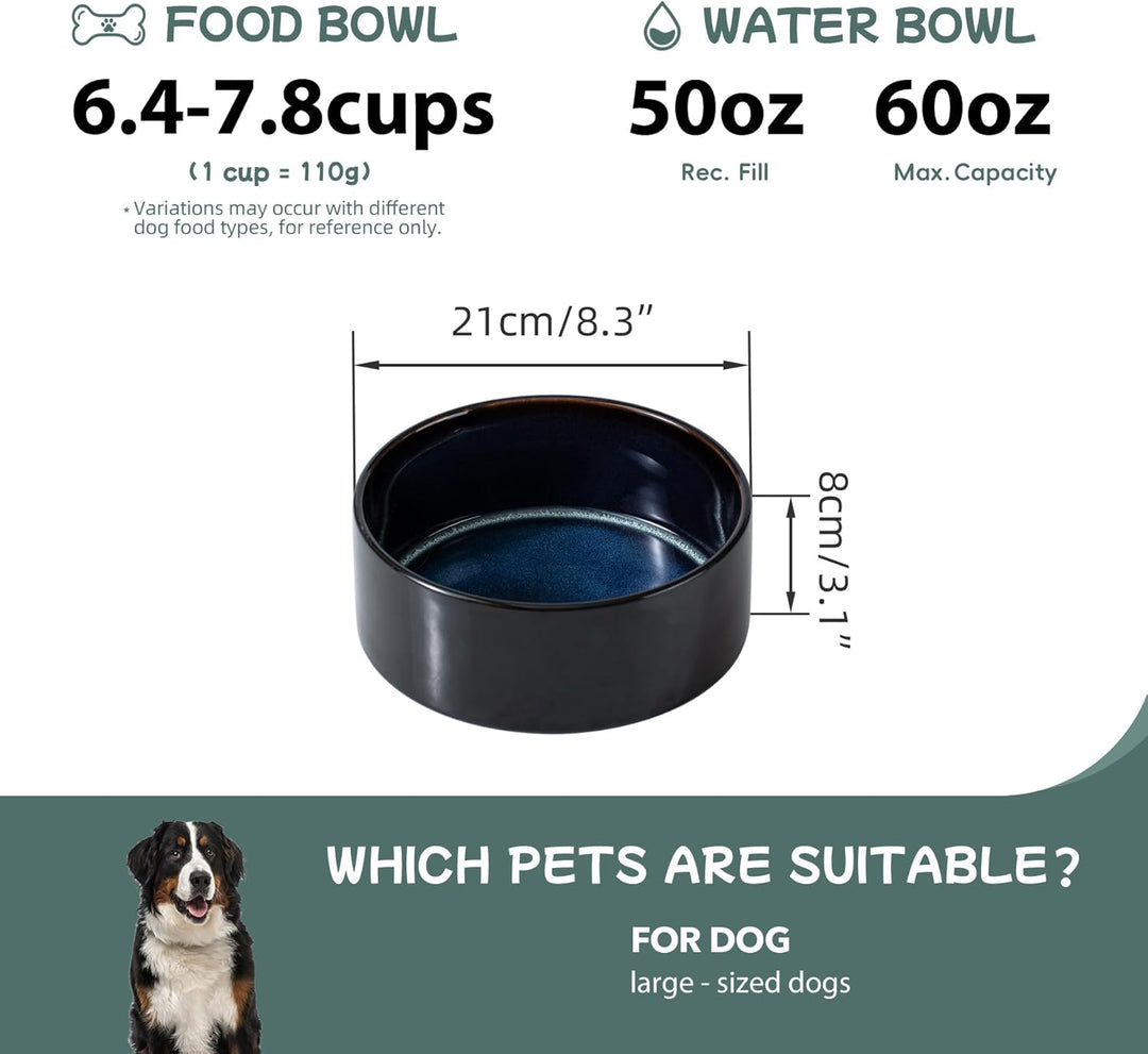 Havniva Keramik-Hundeschalen, Futter- und Wasserschalen-Set für Hunde | 21 cm Keramik-Hundenäpfe mit