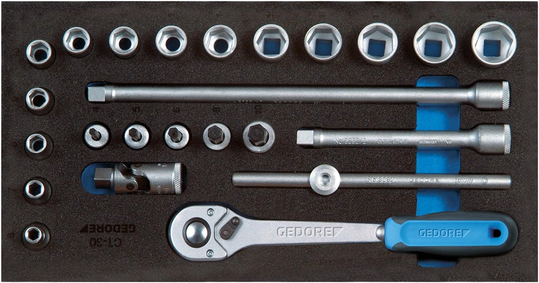 GEDORE 1500 CT1-30 Steckschlüssel-Sortiment 3/8" in Check-Tool-Modul, 1 Stück