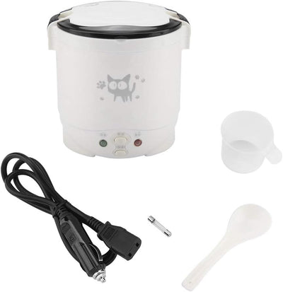 Auto Reiskocher, 12V Rice Cooker Mini Kleiner Elektrischer Reiskocher und Dampfgarer 1L für Wohnmobi