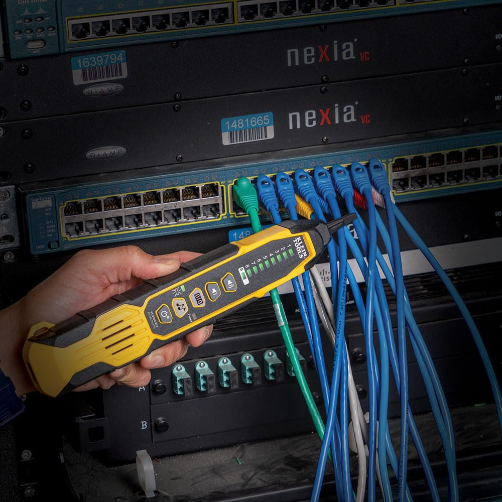Klein Tools VDV500-223 Digitale Sonde mit LED-Arbeitsleuchte für Ethernet, Internet, Telefon, Lautsp