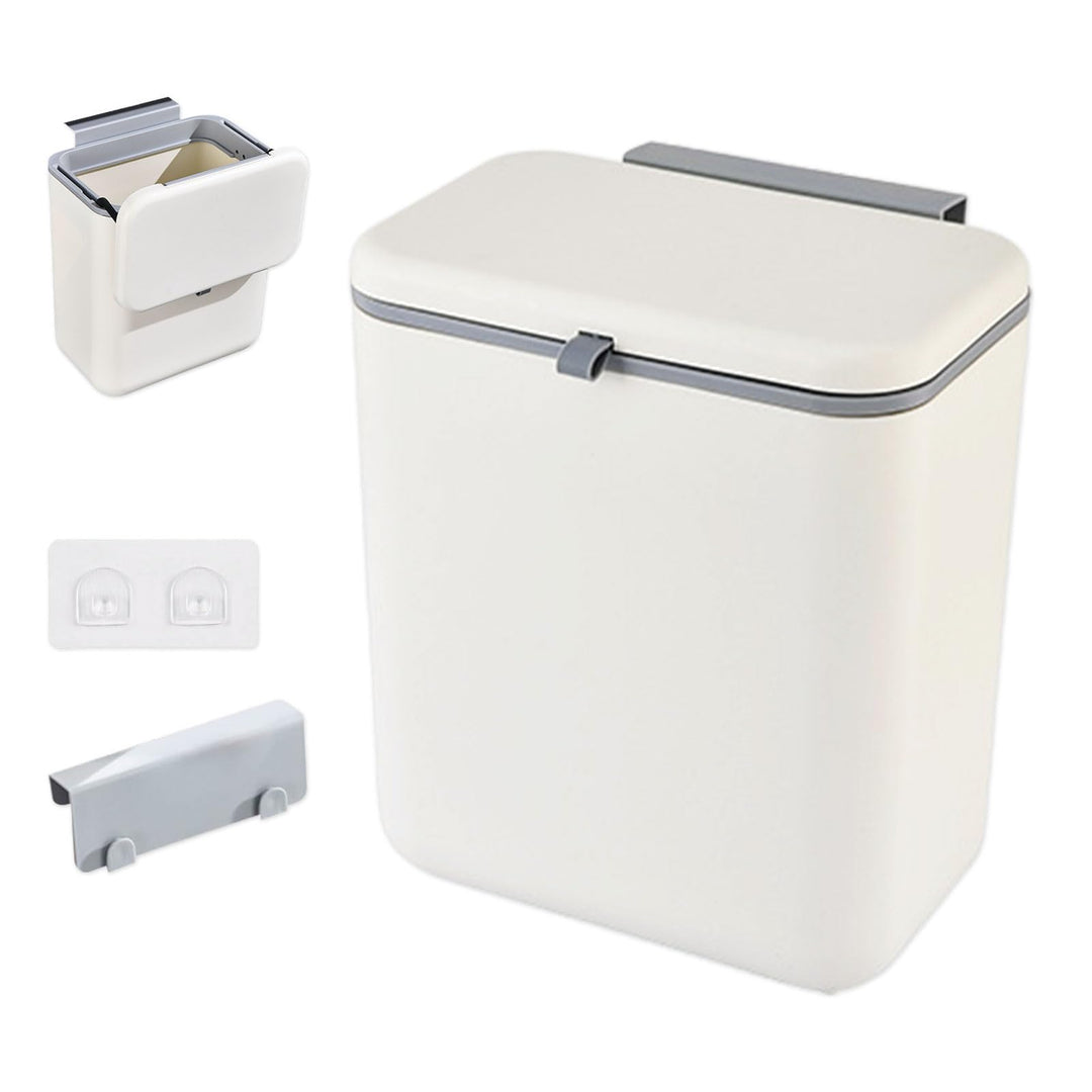 Hängender Mülleimer 10L Faltbar mit Deckel, Eimer Hängend für Wohnmobil, Küche, Bad, Garten, Faltbar