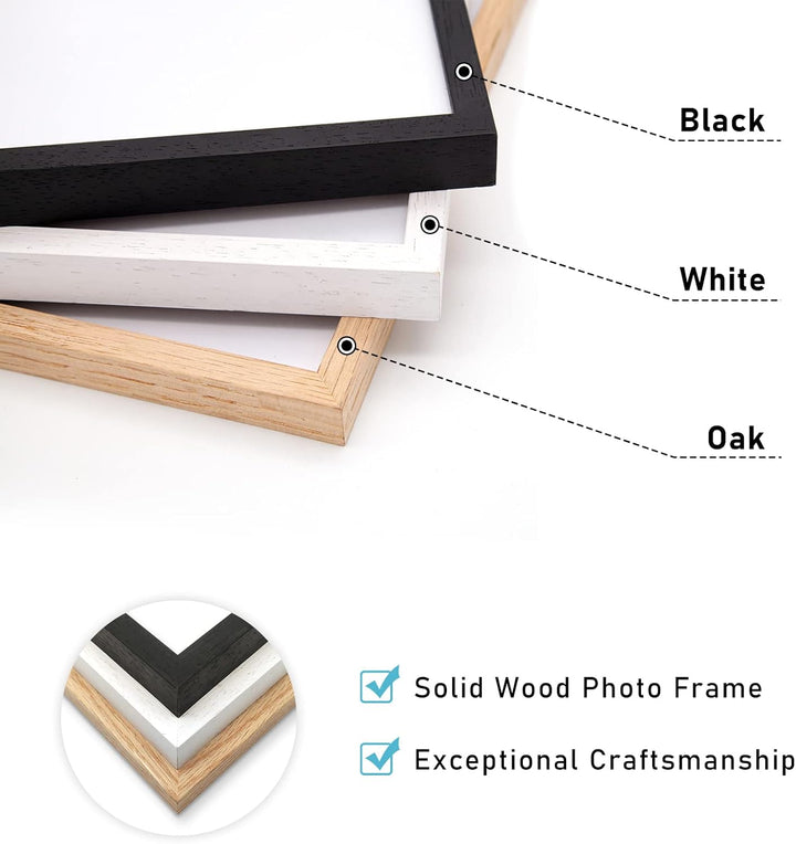 YEEPHAN 30 x 30 cm Quadratischer schwarzer Bilderrahmen mit Passepartout für 20 x 20cm(8 x 8 inch) F
