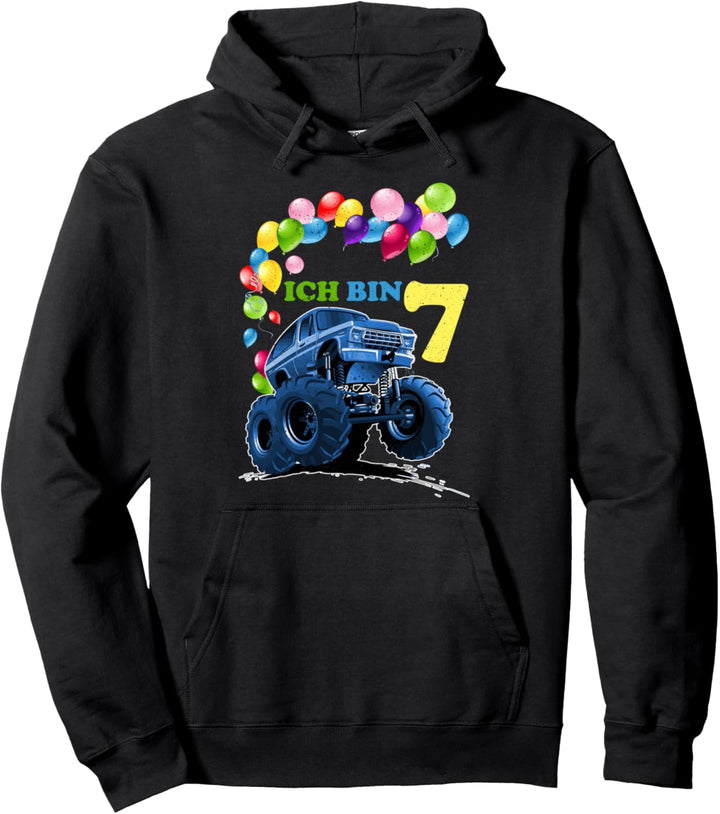 7 Jahre Junge Mädchen Geburtstag Monster Truck Pullover Hoodie
