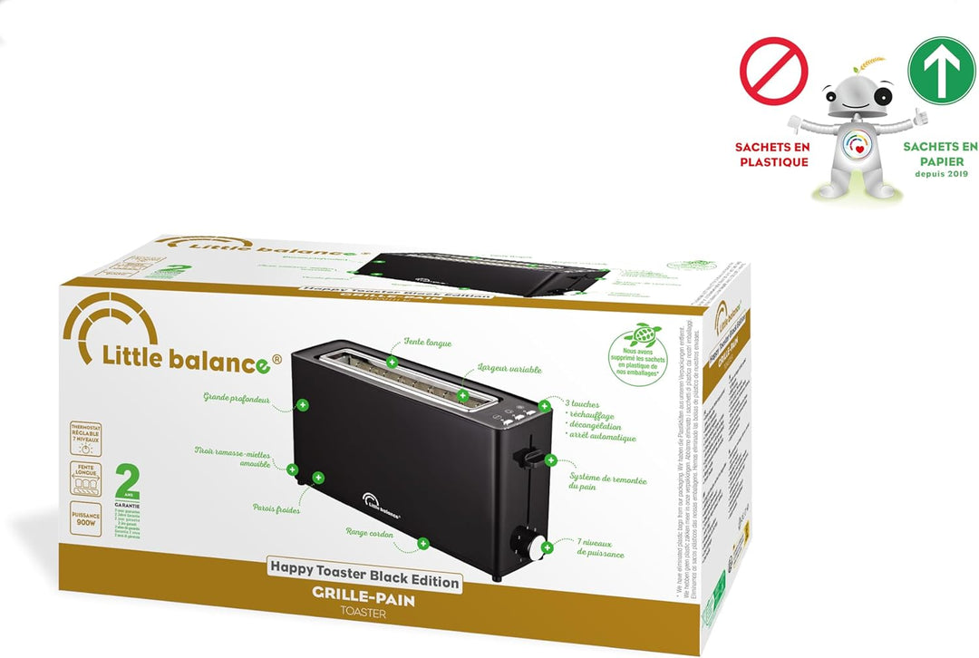 LITTLE BALANCE 8828 Happy Toast, Toaster, 1 langer Schlitz, 1 Baguettescheibe, Thermostat mit 7 Posi