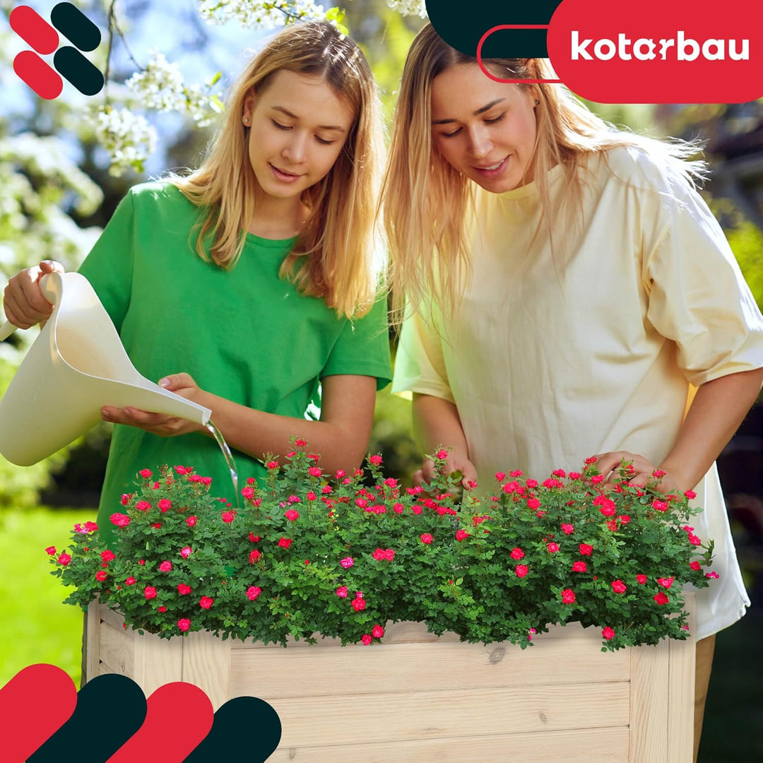 KOTARBAU® Blumenkasten - 60 x 39 x 30 cm - Pflanzkasten mit Vlies - Pflanzkübel gross aussen - Balko