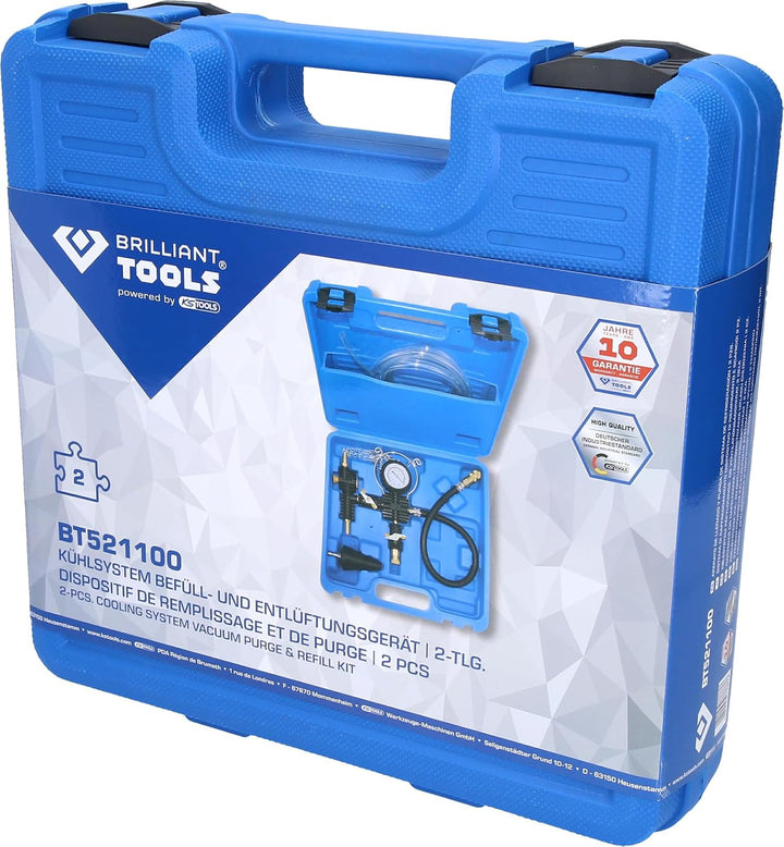 BRILLIANT TOOLS BT521100 Kühlsystem Befüll- und Entlüftungsgerät, 4-tlg [Powered by KS TOOLS] 4-tlg.