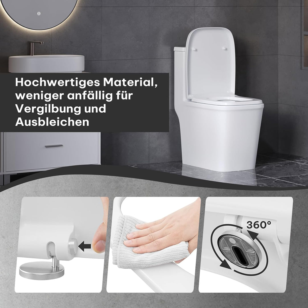 eSituro Toilettendeckel Klodeckel Wc Sitz mit Absenkautomatik Fast Fix/Schnellbefestigung Duroplast