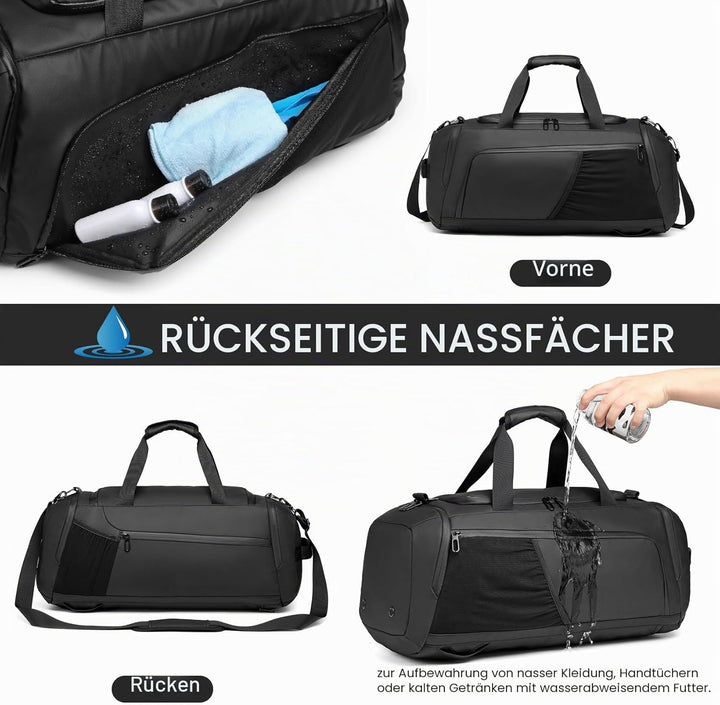 Sporttasche Herren Reisetasche 40L Sporttaschen mit Schuhfach Nassfach Wasserdicht Trainingstasche m