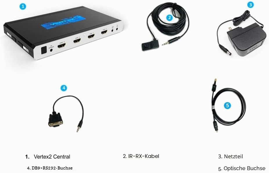HDFury Vertex² HDF0115 4K HDMI Matrix-Umschalter und Extender 4x2, 18.5 x 11.5 x 2.4 Vertex² Single,