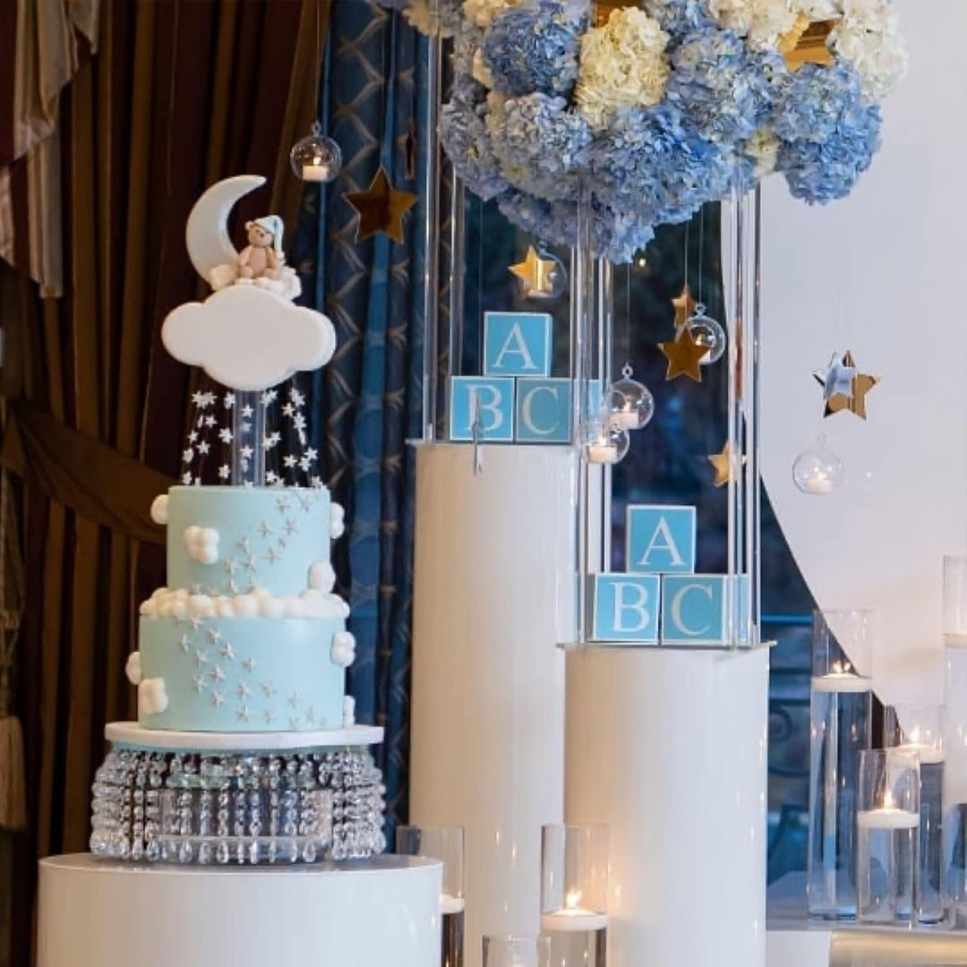 YALLOVE Set von 10, 40CM hohen Acryl Blumen Stand Clear Sockel für Hochzeit Event Party Requisiten,