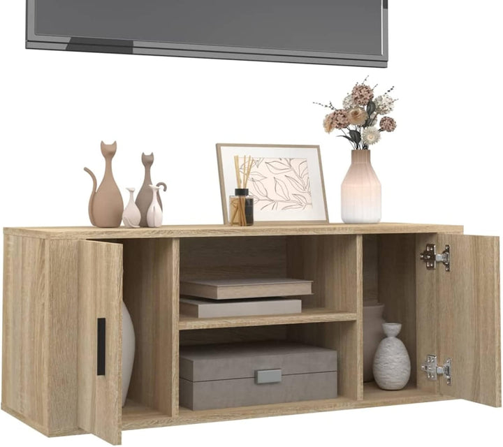 Tidyard TV Schrank mit 4 Fächer Lowboard TV Möbel Fernsehschrank Fernsehtisch TV Board Fernsehmöbel