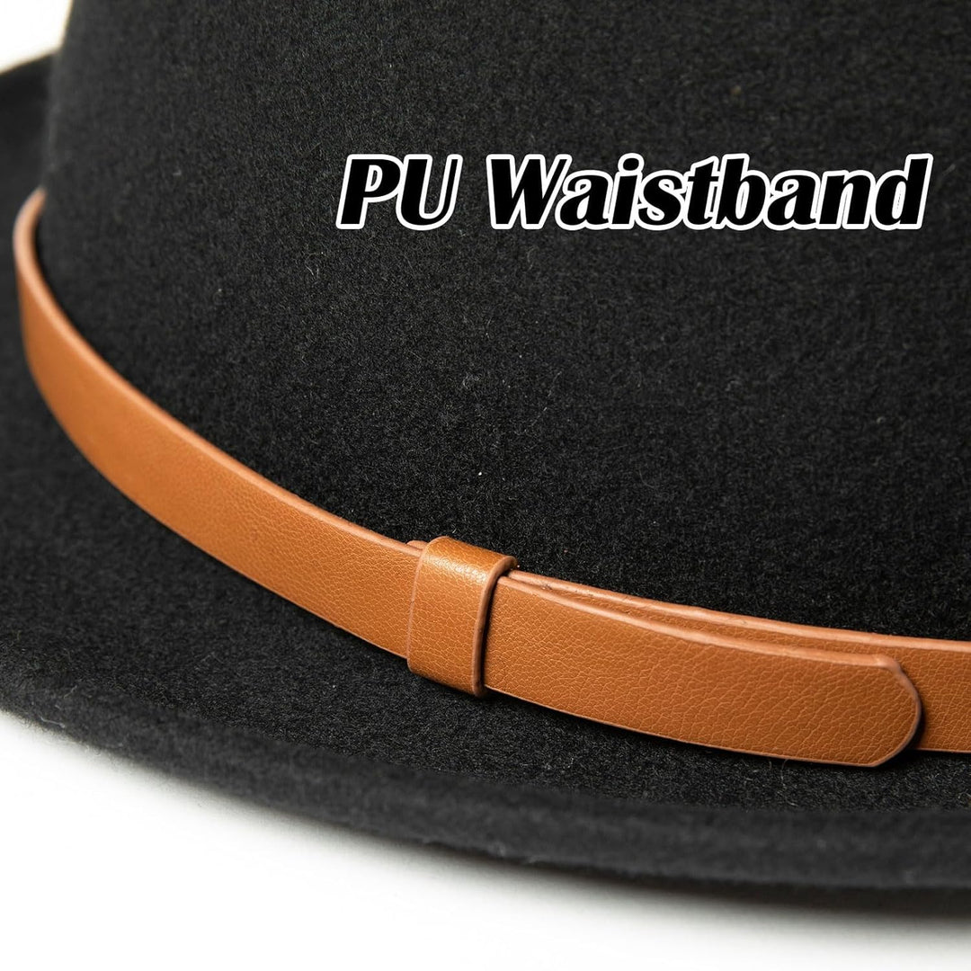 Comhats Unisex Filzhut Fedora für Herren und Damen-Winter Wolle Trilby Hat mit Krempe-Männer Panama