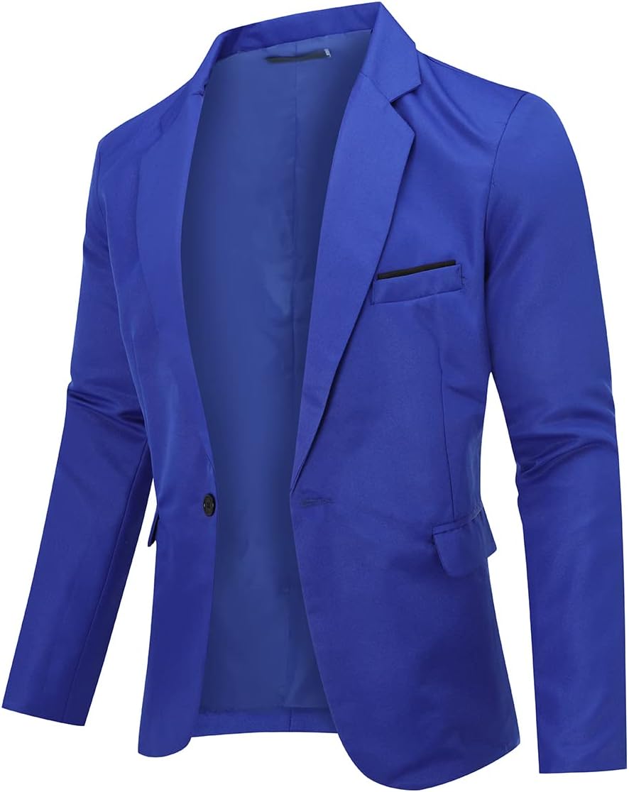 YOUTHUP Herren Sportlich Sakko Freizeit Leicht Anzugjacke Regular Fit Blazer Jacke XL Dunkel Blau, X