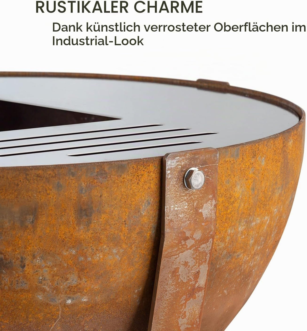 blumfeldt Fire Globe Feuerschale mit Grill, Grillring: Ø 59cm, Feuerschale: Ø 60cm, Grillrost: Ø 59c