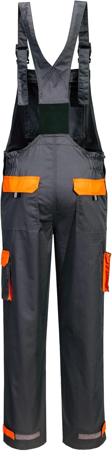 Portwest TX12 Herren Texo Kontrast Latzhose Arbeitslatzhose Grau S, Grau S