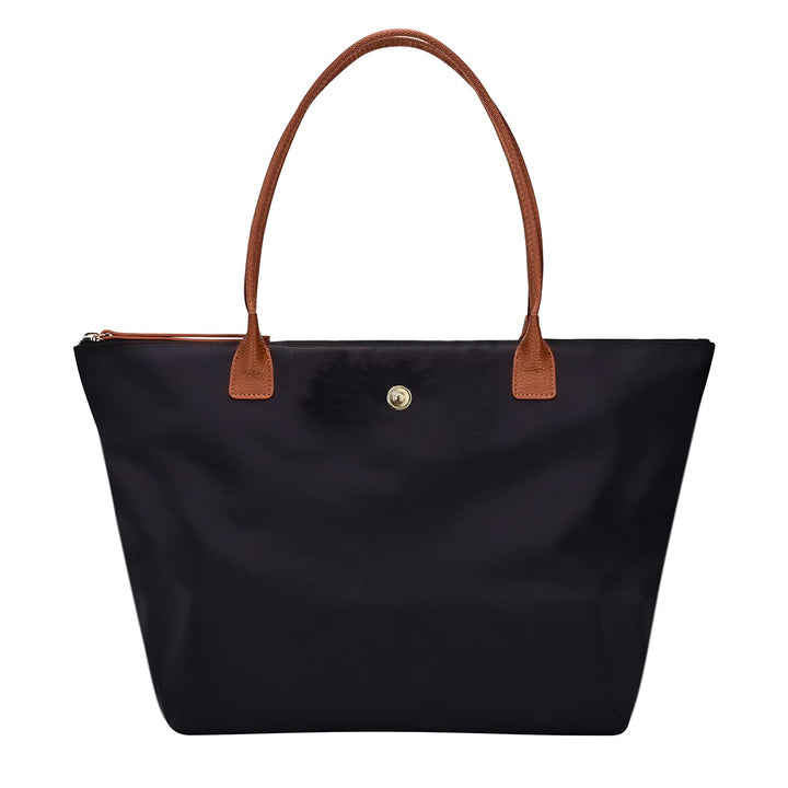 GM LIKKIE Schultertasche für Damen, Nylon, Top-Griff, faltbare Wochenend-Hobo-Handtasche Schwarz 2,