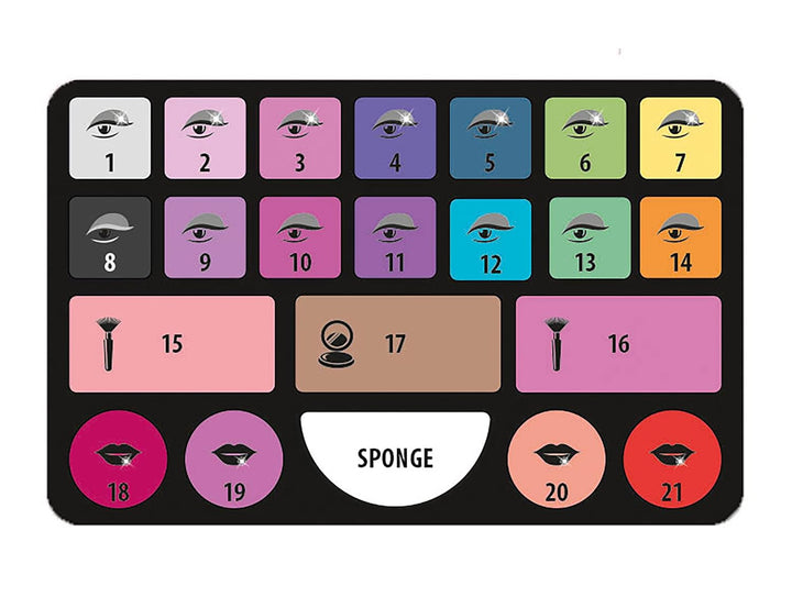 Clementoni Crazy Chic Make-up Artist - Schminkkasten, buntes Make-up Set mit glitzerndem Lidschatten