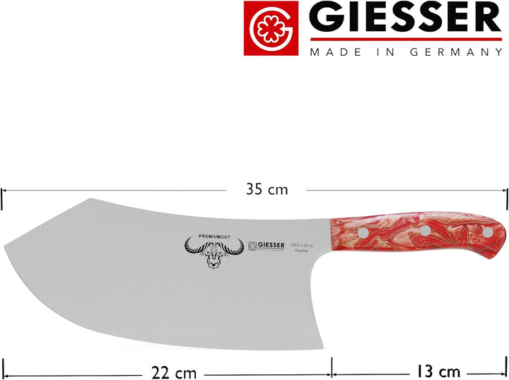 GIESSER seit 1776 - Made in Germany - Premium Hackbeil 22 cm Red Diamond, PremiumCut Butcher No 1, C