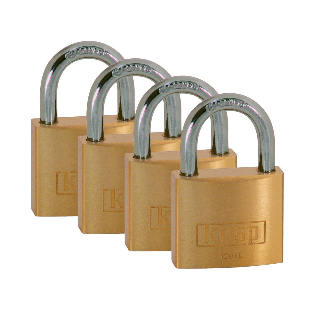 Kasp Vorhängeschloss, Messing 4-er Pack, 40 mm, gleichschliessend Serie 120, gold, K12040D4