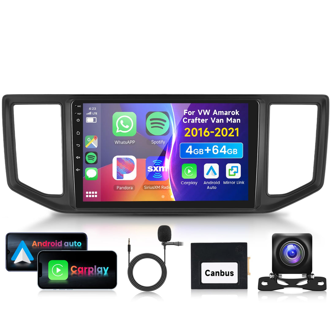 4G&64G 10.1" Autoradio Für VW Amarok Crafter Van Man 2016-2021 mit Carplay Android Auto Wireless,128