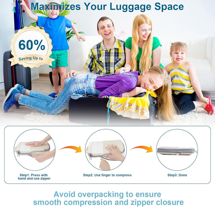 Cozary Koffer Organizer Packing Cubes Compression 4 Stück - Packwürfel mit hohem Fassungsvermögen, T