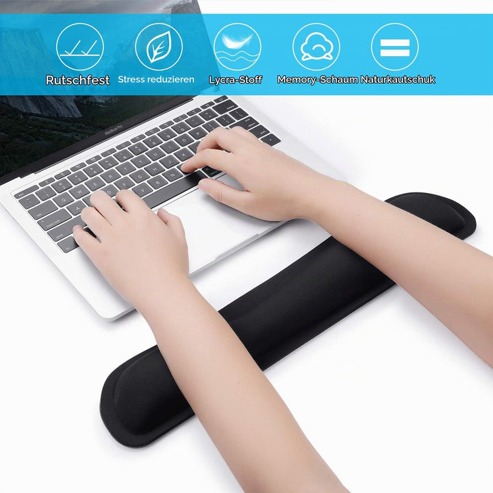 GIM Mauspad mit Gelkissen Tastatur Handballenauflage Maus mit handgelenkauflage schwarz mausmatte er