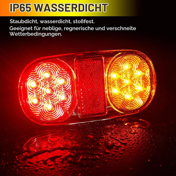 AOHEWEI LED Anhänger Rückleuchten 12V Beleuchtung Bremslichten Lkw Heckleuchte Blinklicht Hinten Was