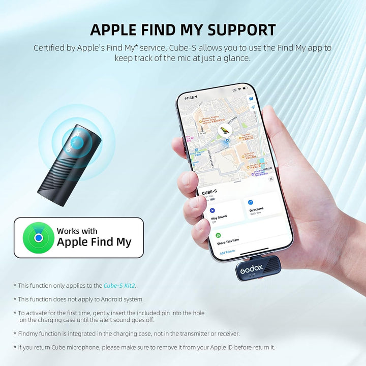 GODOX Cube-SC Kit2 2.4G Wireless Microphone Kompatibel mit Typ-C Android Phones iPhone 15, Rauschunt