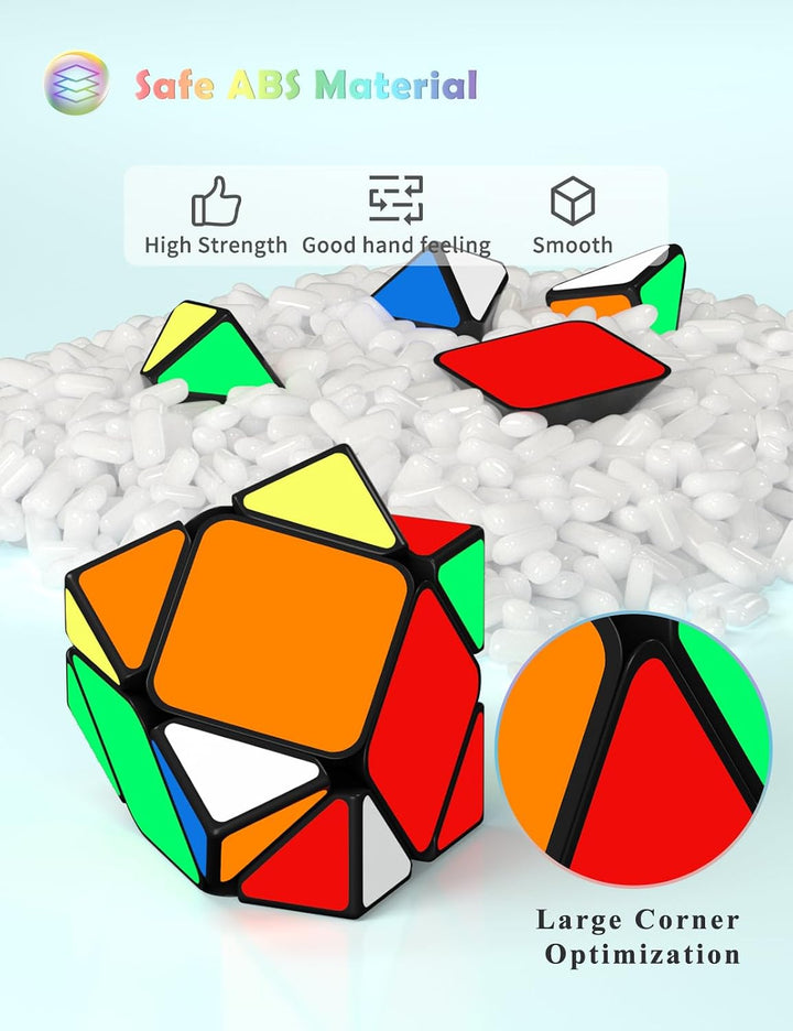ROXENDA Speed Cube Set 8 Packs Zauberwürfel as Christmas Birthday Gifts | mit Tutorial,2x2 3x3 4x4 P
