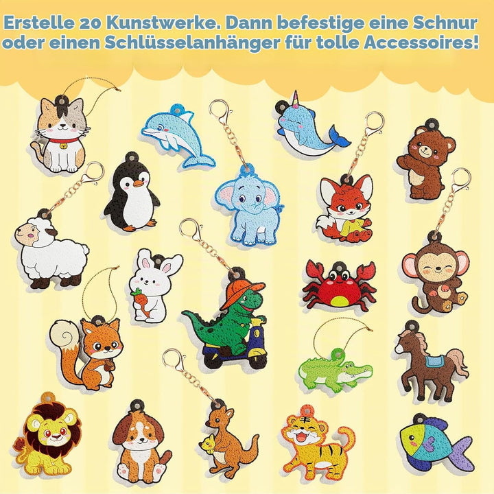 JoyCat 3D Kunst-Set, Tier Magic Puffy Paint Set, Schmutzfreie Malset Bastelset für Kinder, Kreative