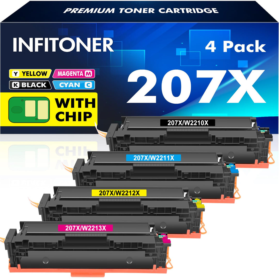207X 207A Toner Kompatibel für HP Color LaserJet Pro MFP M283fdw Mit Chip | Kompatibel für Color Las