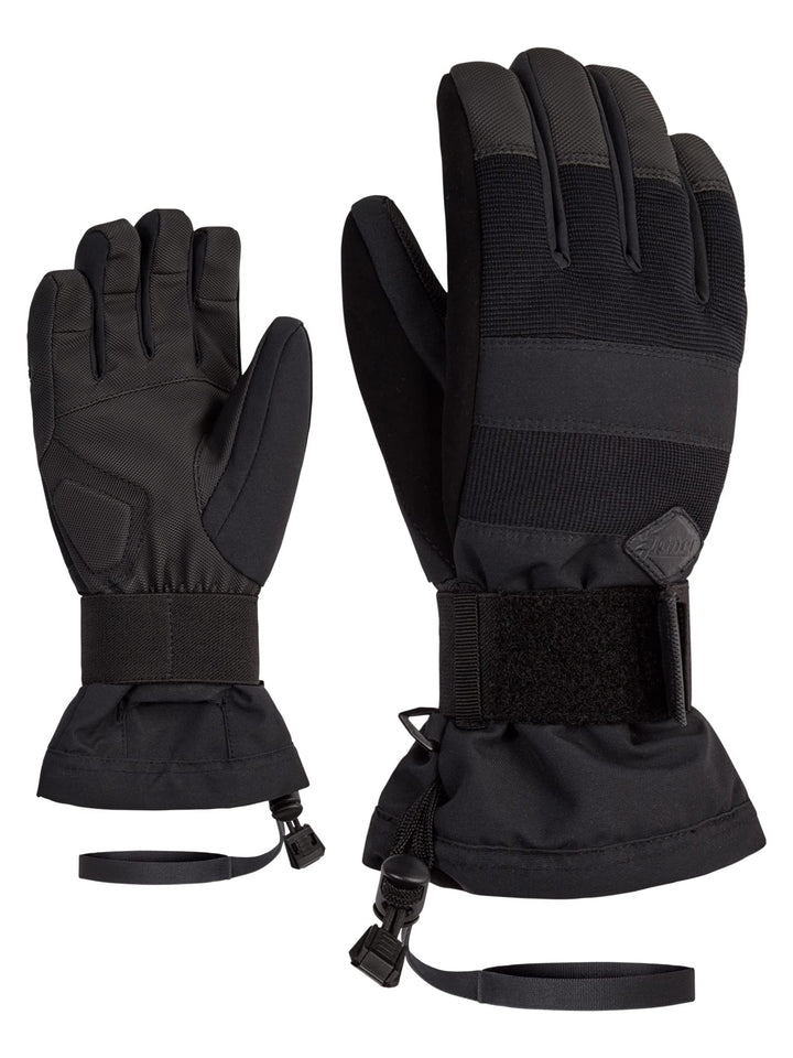 Ziener Kinder Manu Snowboard-Handschuhe/Wintersport | wasserdicht, atmungsaktiv Protektor XS Schwarz
