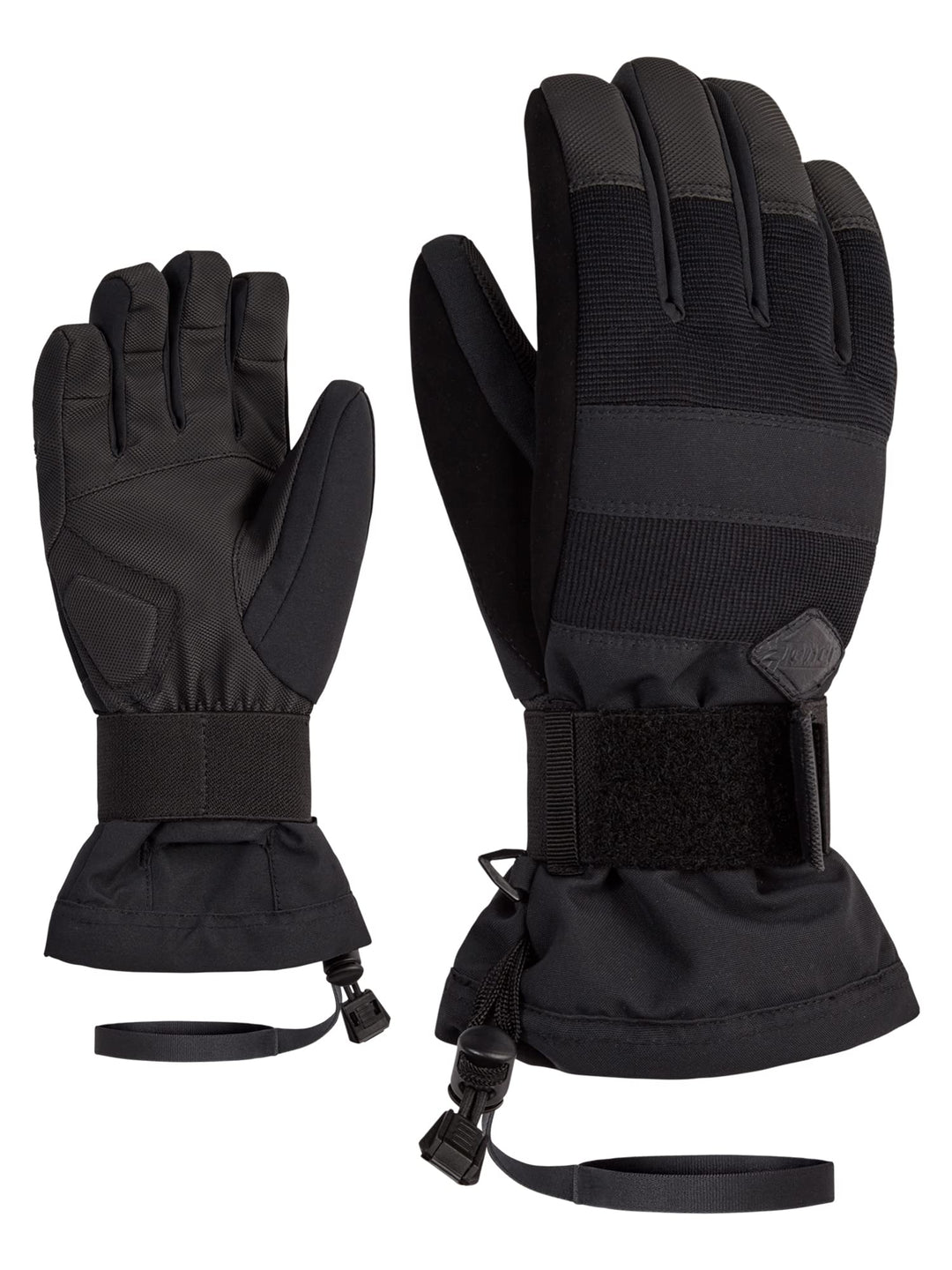 Ziener Kinder Manu Snowboard-Handschuhe/Wintersport | wasserdicht, atmungsaktiv Protektor M Schwarz,