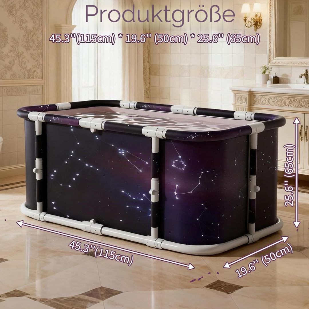 Simcat Tragbare faltbare Badewanne, grosse Einweichbadewanne für heisse Dusche und Eisbad, freistehe