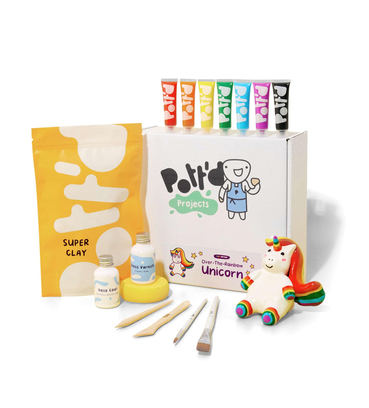 Pott'd Mini-Töpfer-Sets | Lufttrocknendes Töpferset für Erwachsene | Mit Farben, Töpferwerkzeugen un