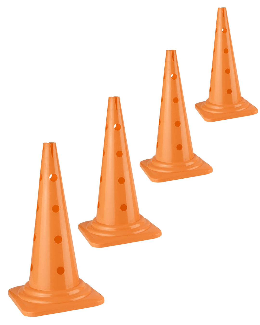 Kombi Kegel 50 cm – 4 im Set – Parcours-Hindernis für Agility-Training – Sprung- & Slalom-Hütchen fü