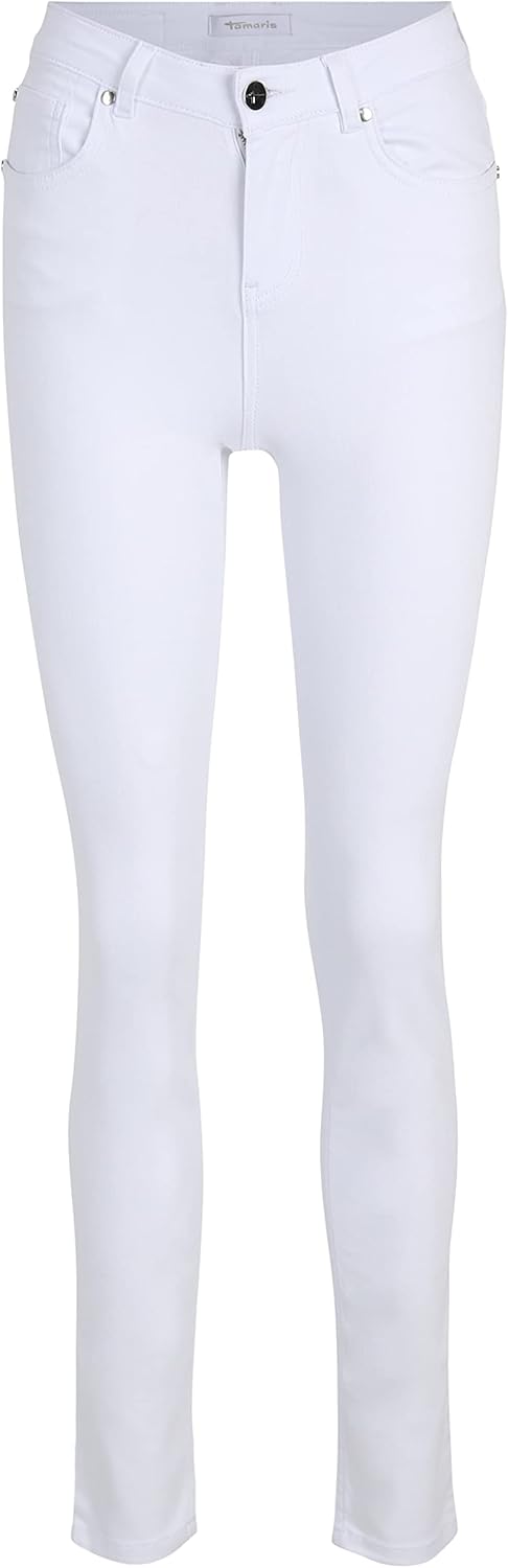 Tamaris Damen APALIT Skinny Jeans 40W / 32L Bright White Denim, 40W / 32L Bright White Denim