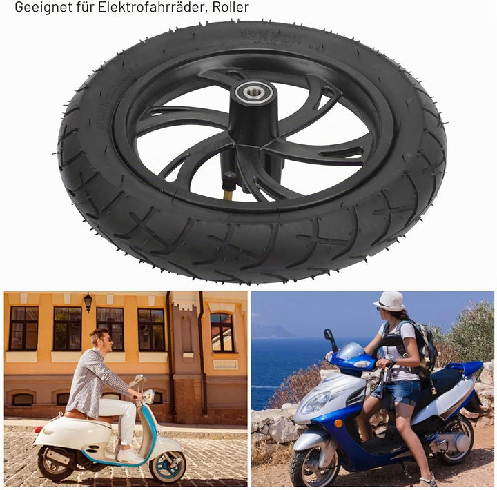 12 Zoll Radreifen Elektroroller Gummireifen Anti Rutsch Reifen Scooter Rad mit Vollreifen Nabe aus A
