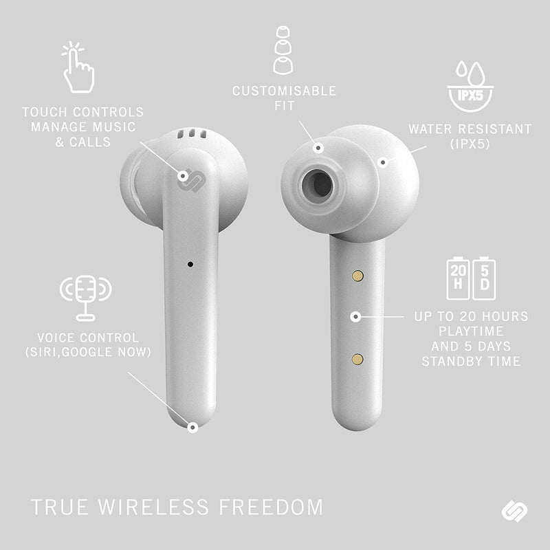 Urbanista Paris True Wireless Kopfhörer 20H, Bluetooth 5.0, Geräuschdämpfende Kopfhörer mit Touchste