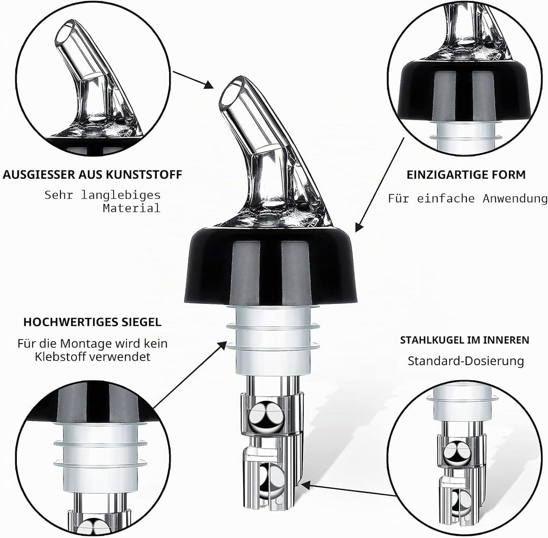 Flaschenausgiesser 12 Stück Dosierer 3cl Auto-Pour Ausgiesser Schnapsspender Flaschendosierer Ausgus