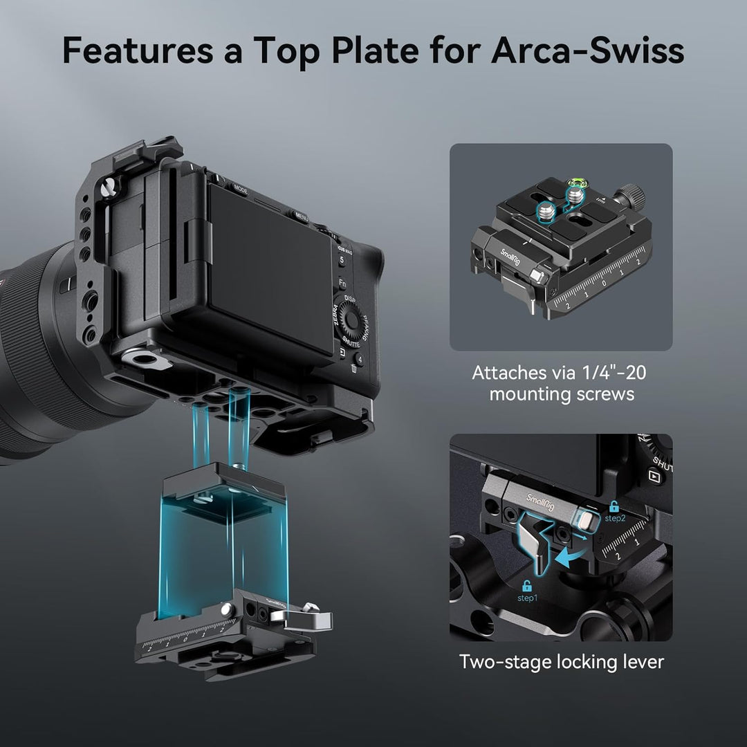 SmallRig Schnellwechselplatte und Klemme für Arca-Swiss Standard, mit Bottom Platte für Manfrotto 50