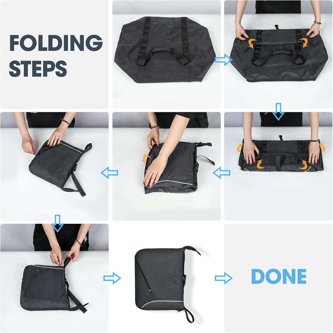 Faltbare Reisetasche 65L 80L 100L Grosse Leichte Sporttasche mit Schuhfach für Herren Damen Weekende
