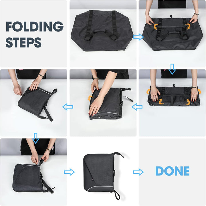 Faltbare Reisetasche 65L 80L 100L Grosse Leichte Sporttasche mit Schuhfach für Herren Damen Weekende