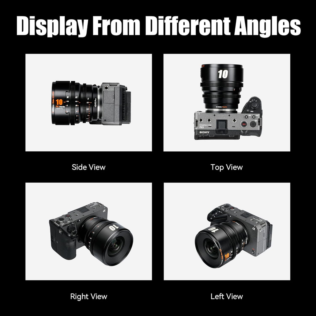 7artisans 10 mm T2.1 Cine-Objektiv, S35-Rahmen, kompatibel mit Sony E Mount-Mount (C-Rahmen), für So