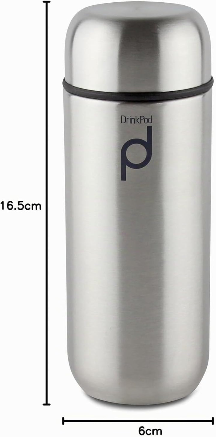 Pioneer DrinkPod Isolierflasche aus Edelstahl 0,2 L Doppelwandig Thermo-Lebensmittelbehälter 6 Stund