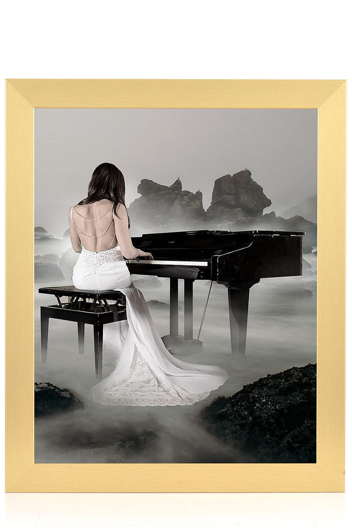 rahmengalerie24 Bilderrahmen 50x60 cm New Rio Rahmen Gold Holz Acrylglas ohne Passepartout Portraitr