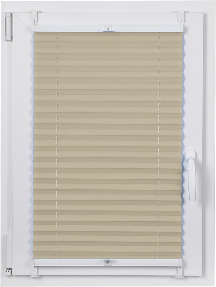 DECOOR Plissee ohne Bohren 75cm x 100cm Faltrollo Rollo für Fenster und Tür Nicht-invasive Fensterja
