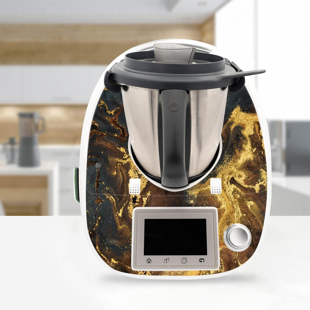 Deko Schutz Aufkleber kompatibel mit Küchenmaschine Thermomix TM5 Design Sticker Klebefolie Zubehör