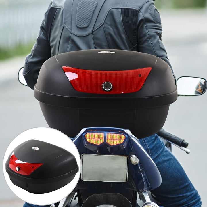 HOMCOM Motorradkoffer, Rollerkoffer für Motorräder, Roller, Mofas und Quads, 48 L Helmkoffer, Topcas