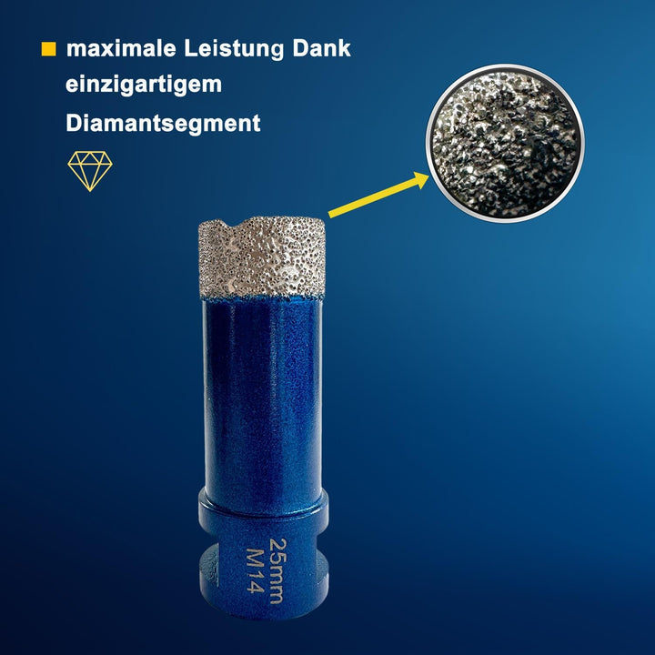Profi Diamant Fliesenbohrer 25mm | Premium Qualität | Nutzlänge 4 cm | Winkelschleifer/Bohrmaschine